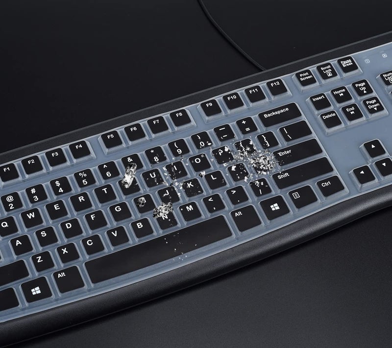 LEZE Keyboard Cover for Logitech K120 & MK120 Wired Keyboard, Ultra Thin Logitech MK120 & K120 Keyboard Skin Protector - Black - Image 3